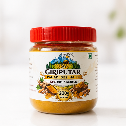 Giriputar Pahadi Desi Haldi Powder 200g | Pure Pahadi Turmeric | Natural & Chemical-Free